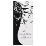 Wedding Program - Black White Contrasting Floral Rack Cards