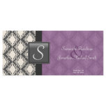 Wedding Program - Black White Damask Monogram Rack Card