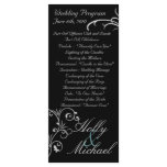 wedding,program,black,white,fancy,classy,simple rack card design