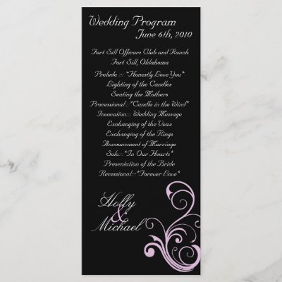 weddingprogramblackwhitepinkclassychic wording and layout credited to 