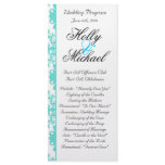 wedding,program,black,white,teal,classy,chic personalized rack card