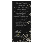 wedding,program,black,white,yellow,classy,chic full color rack card