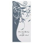 Wedding Program - Blue White Contrasting Floral rack cards