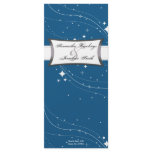 Wedding Program - Blue &amp; White Stars Rack Card Design