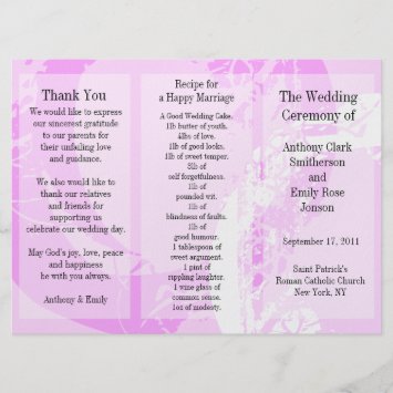 Wedding Program Brochure Pink Ring invitation