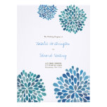 Wedding Program Cerulean Blue Flower Blooms Personalized Invitation