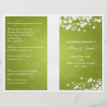 Wedding Program Cherry Blossom Lime Green Personalized Flyer