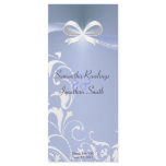 Wedding Program - Classy Blue Satin Ribbon Personalized Rack Card