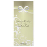 Wedding Program - Classy Ivory Satin Floral Ribbon Personalized Rack Card