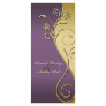 Wedding Program - Classy Purple & Gold Floral rack cards