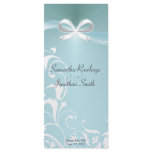 Wedding Program - Classy Teal Satin Ribbon Custom Rack Card
