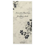 Wedding Program - Elegant Black & Ivory Floral rack cards