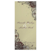 Wedding Program - Elegant Cream Red Shattered Rose Rack Card Design