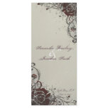 Wedding Program - Elegant Ivory Red Shattered Rose Custom Rack Card