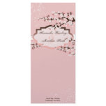 Wedding Program - Elegant Pink Cherry Blossoms Customized Rack Card