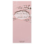 Wedding Program - Elegant Pink Cherry Blossoms Rack Cards