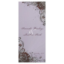 Wedding Program Elegant Purple Red Shattered Rose Rack Cards