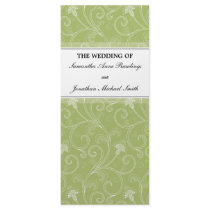 Wedding Program - Elegant Sage Green Victorian Rack Card Design