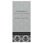 Wedding Program - Elegant Slate Grey Damask rack cards
