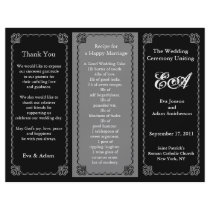 Wedding Program Folder Classic Black Flyers