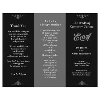 Wedding Program Folder Classic Dark Grey flyer
