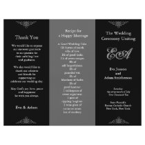 Wedding Program Folder Classic Dark Grey Flyers