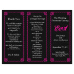 Wedding Program Folder Classic Pink Frame Full Color Flyer