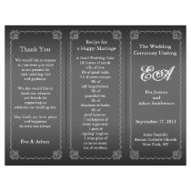 Wedding Program Folder Classic Silver Gray Flyer Design
