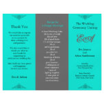 Wedding Program Folder Classic Teal Grey Custom Flyer