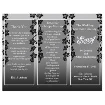 Wedding Program Folder Floral Black Flyer