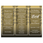 Wedding Program Folder Floral Gold Custom Flyer