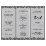 Wedding Program Folder Floral Grey Custom Flyer