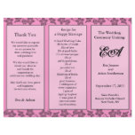 Wedding Program Folder Floral Pink Personalized Flyer