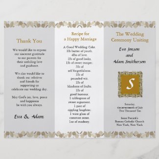 Wedding Program Folder Gold Leaf flyer