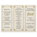 Wedding Program Folder Pattern Gold White Flyers