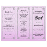 Wedding Program Folder Pattern Pink Grey Flyer