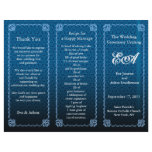 Wedding Program Folder Pattern Royal Blue Personalized Flyer