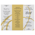 Wedding Program Folder Twirl Amber Grey Custom Flyer