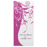 Wedding Program - Fuchsia Pink Contrasting Floral Custom Rack Cards