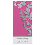 Wedding Program - Fuchsia Pink &amp; Silver Sparkle Custom Rack Card