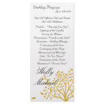 wedding,program,gold,white,classy,simple.chic custom rack card