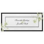 Wedding Program - Green &amp; White Delicate Floral Custom Rack Cards