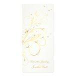 Wedding Program Ivory Gold Floral Elegant Swirl Rack Card Template