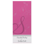 Wedding Program - Monogram Fuchsia Pink Floral rack cards