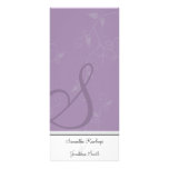 Wedding Program - Monogram Lavender Purple Floral Full Color Rack Card
