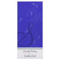 Wedding Program - Monogram Royal Blue Floral Personalized Rack Card