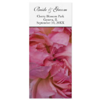 Wedding Program - Pink Rose Card Custom Rack Card
