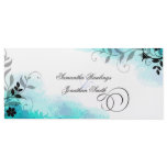 Wedding Program - Pretty Teal Aqua Leafy Floral Personalized Rack Card Wedding Program - Pretty Teal Aqua Leafy Floral Personalized Rack Card