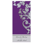 Wedding Program - Purple Silver Sparkle Swirl rack cards