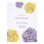 Wedding Program Purple Yellow Flower Blooms Personalized Invitation
